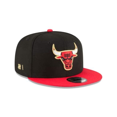 Black Chicago Bulls Hat - New Era NBA Glory Turn 9FIFTY Snapback Caps USA2018579